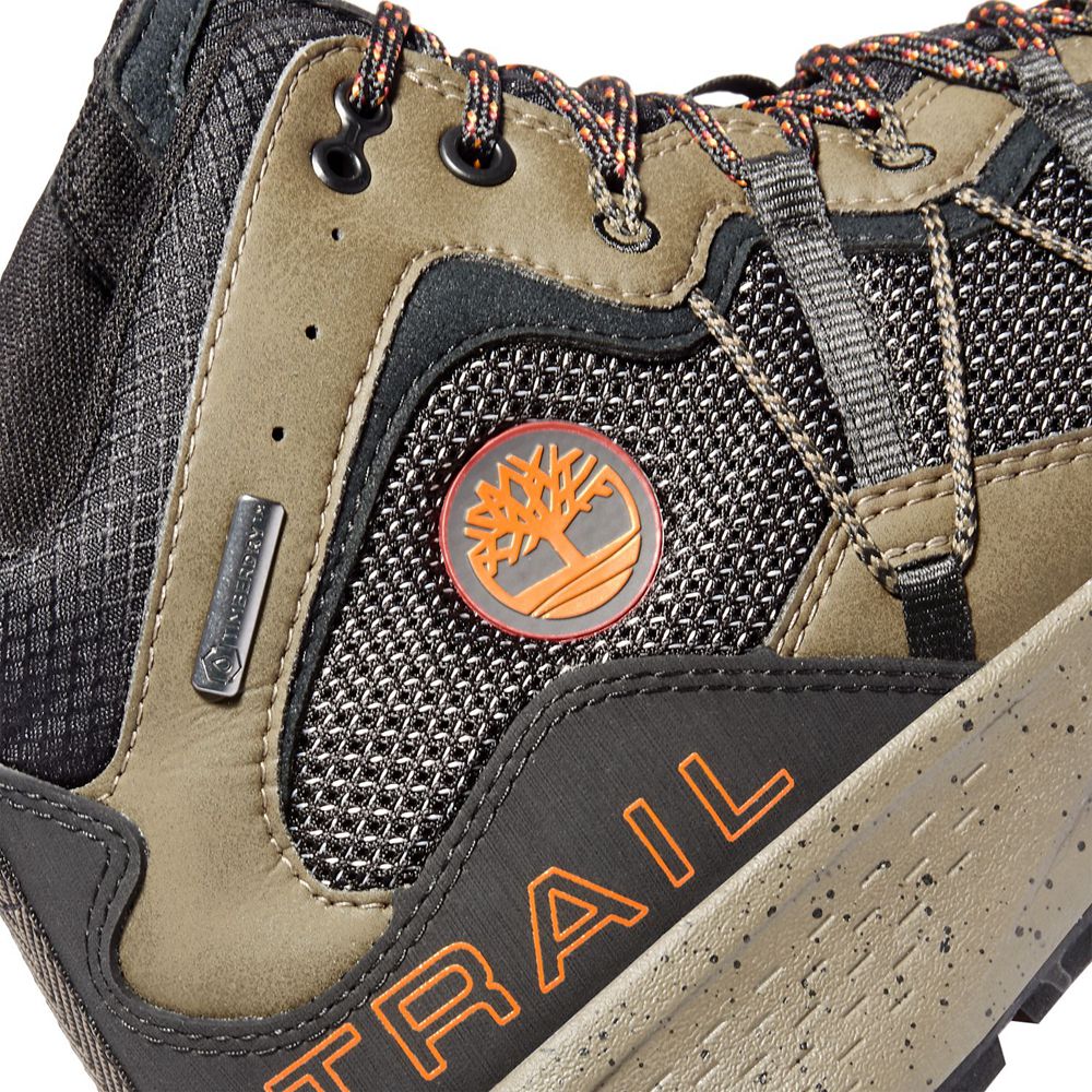 Bocanci De Drumeție Timberland Barbati Negrii/Maro - Garrison Trail Waterproof Mid - Romania - EFVIO